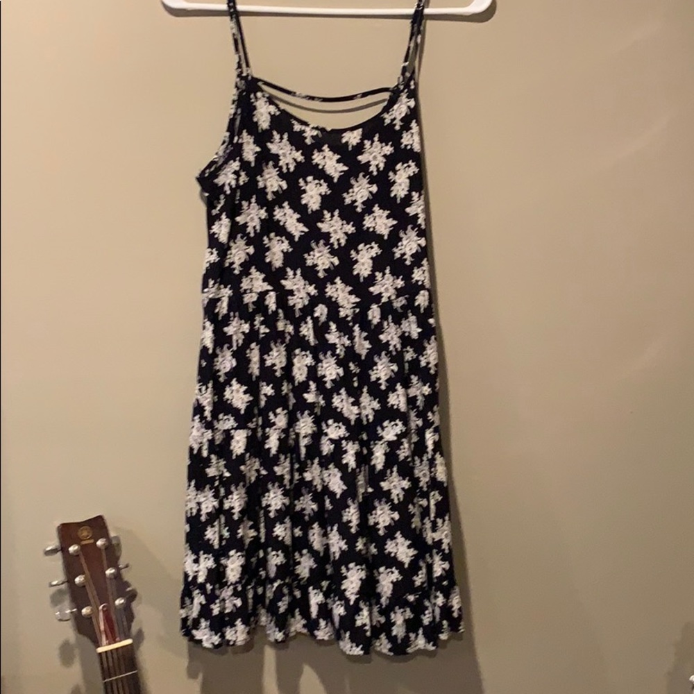 Mini black and white floral dress